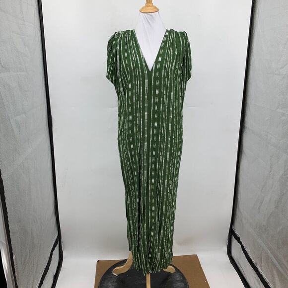 Porridge Dress Womens XS Extra Small Green Vanya Slit V Neck Maxi Anthropologie - Picture 2 of 14